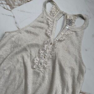 Free People Lace Lined Tank Top Sz XS Sparkle